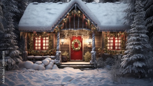 christmas house in the snow © UMAR_ART