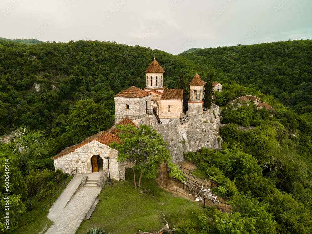 Ancient Motsameta Monastery from a bird's eye view, Kutaisi, Georgia