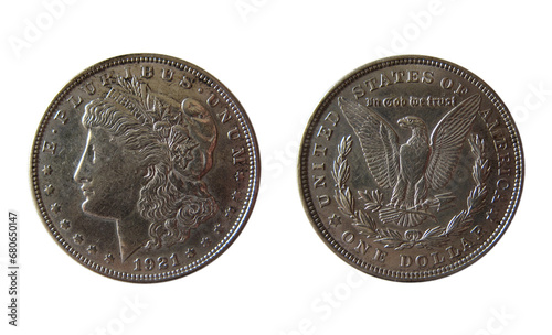 Konstfotografi Morgan silver dollar with alpha background