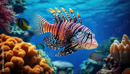 A Majestic Lionfish Ruling the Vibrant Coral Kingdom