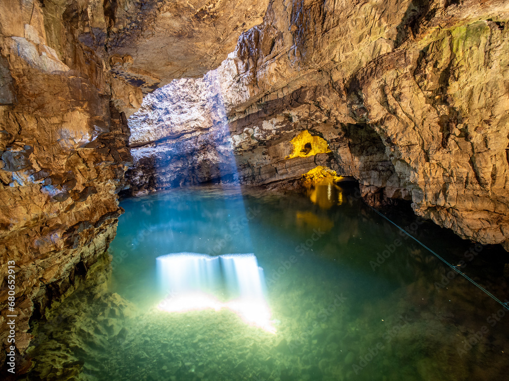 Fototapeta premium Smoo Cave in Sutherland, Scotland