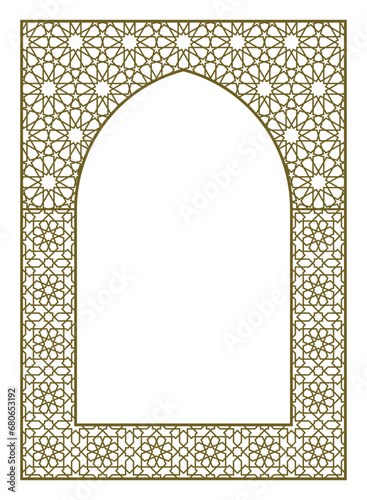 Rectangular frame of the Arabic pattern .Scale about A4