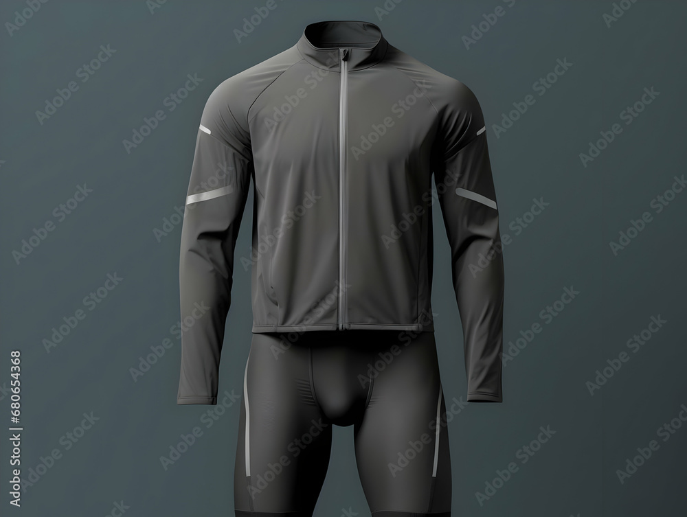 Body builder man fitness suit mockup, 3D man fitness suit mockup presentation, male gym and sport suit mockup, ai generated photo - obrazy, fototapety, plakaty 