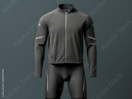 Body builder man fitness suit mockup, 3D man fitness suit mockup presentation, male gym and sport suit mockup, ai generated photo photo