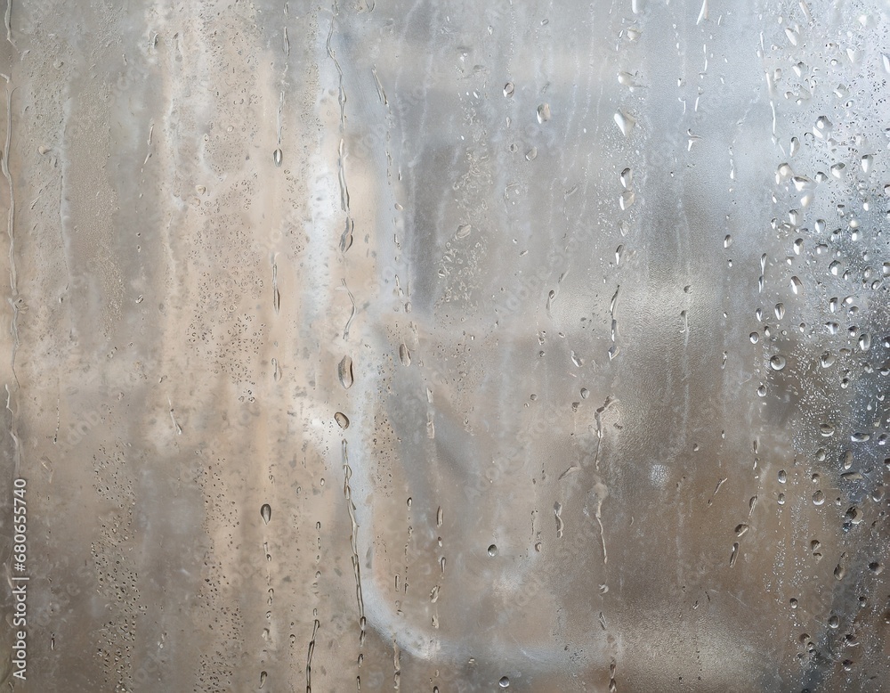 Texture of a wet glass with beautiful stains and droplets 1