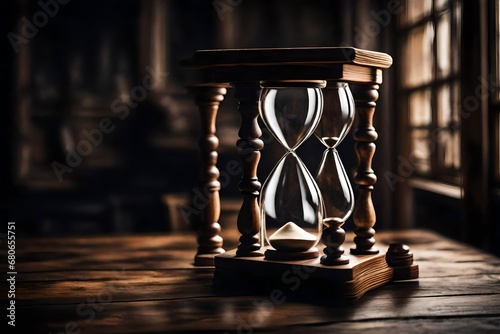 hourglass on table