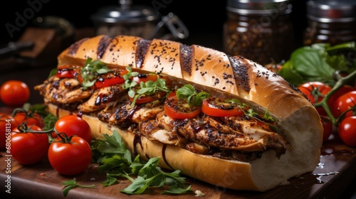 Above Appetizing Sandwich Grilled Chicken Fresh, Background Images, Hd Wallpapers, Background Image