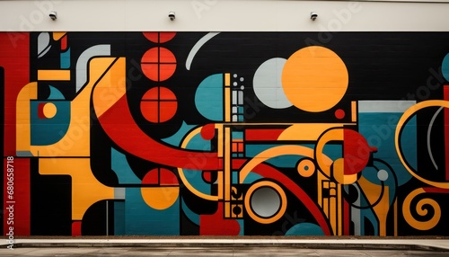 Colorful Urban Art: A Vibrant, Captivating Mural on a City Building
