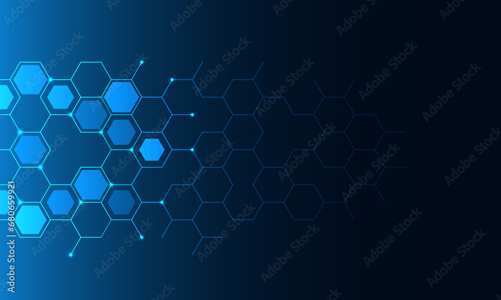 Abstract technology background and design element with hexagons pattern ...