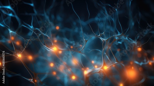 Brain neurons  3D rendering