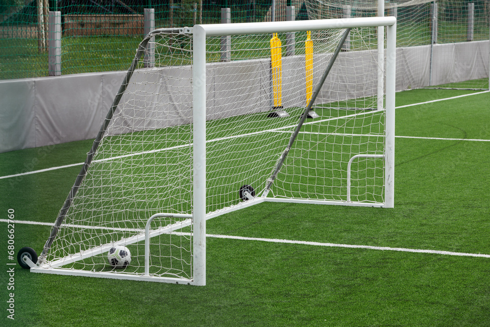 Fototapeta premium The mobile soccer goal is designed for soccer training for children