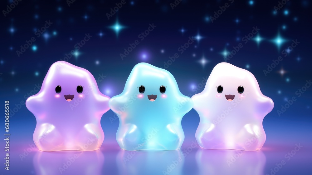 3d cute ghost made with AI UHD wallpaper 3d cute ghost made with AI UHD wallpaper