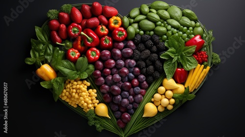 Heart Shape By Various Vegetables Fruit  Background Images  Hd Wallpapers  Background Image