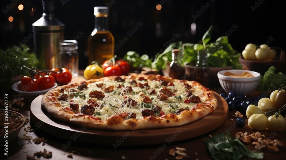 Ingredients Homemade Pizza On White Wooden, Background Images, Hd Wallpapers, Background Image