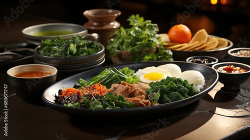 Korean Foods Served On Dining Table  Background Images  Hd Wallpapers  Background Image