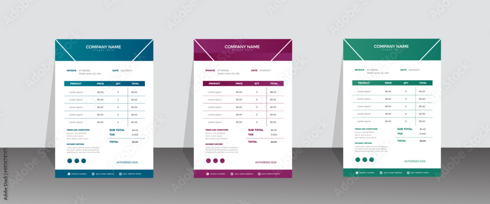 Invoice Template Vector Art, Icons, and Graphics