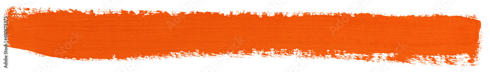 Orange stroke of paint isolated on transparent background - obrazy, fototapety, plakaty 