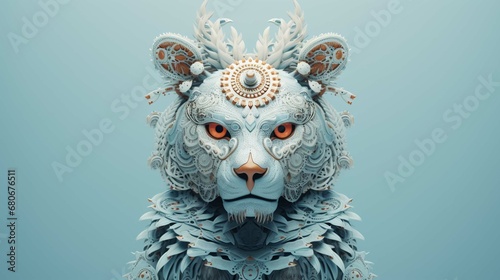 Iconic animal on a Powder Blue background