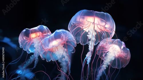 jelly fish swimming in aquarium © lublubachka
