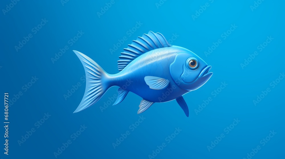 fish on a blue background.