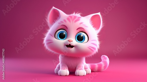cartoon kitten pink.