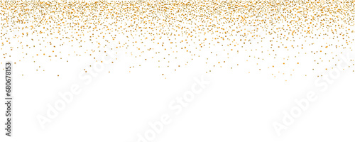 Shine falling gold dust lights, glowing sparkles golden dust particles, abstract luxury gold confetti border with glitter dust, abstract Christmas gold dust and glare background – stock vector