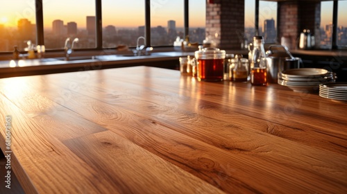 Wood Table Top On Blur Kitchen, Background Images, Hd Wallpapers, Background Image