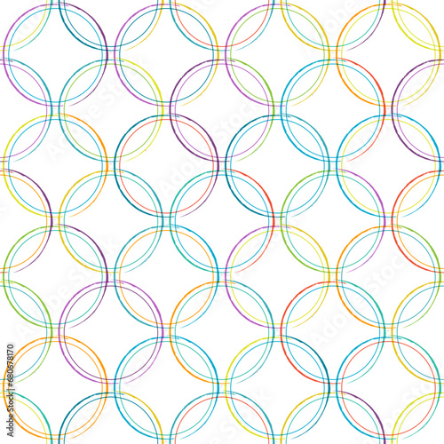 Seamless pattern of intersecting circles for textures, textiles, packaging and simple backgrounds