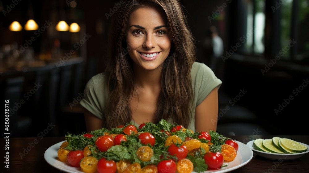 Young Woman Eating Healthy Food Sitting, Background Images, Hd Wallpapers, Background Image
