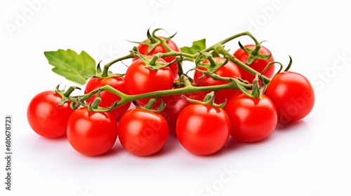 Cherry tomatoes on white background.