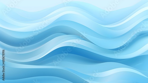 Minimalistic Background of abstract Waves in sky blue Colors. Creative Retro Wallpaper