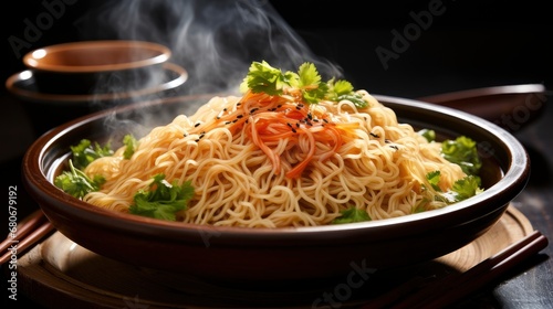 Noodles Steam Smoke Bowl On Wooden, Background Images, Hd Wallpapers, Background Image
