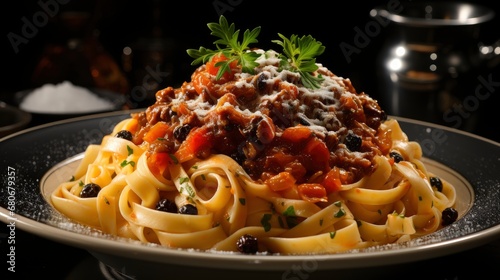 Pasta Fettuccine Beef Ragout Sauce Black, Background Images, Hd Wallpapers, Background Image