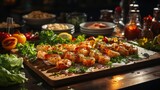 Professional Chef Prepares Shrimps Greens Cooking, Background Images, Hd Wallpapers, Background Image