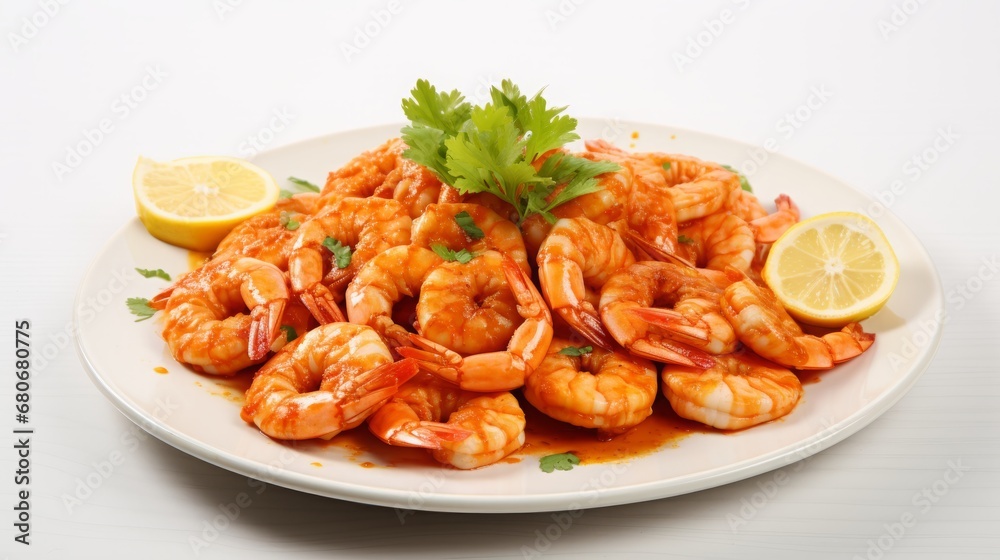 Shrimp in a plate on the table. Background for text. Shrimp in a plate on the table. Background for text.
