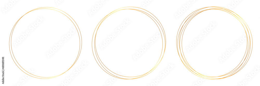 Gold round set circle frame, golden frame collection - stock vector Gold round set circle frame, golden frame collection - stock vector