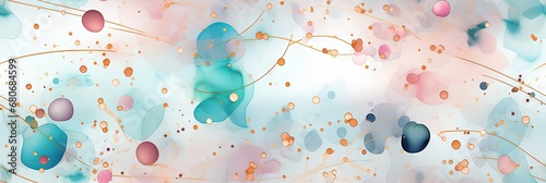 Abstract luxury multicolor marble stone seamless pattern texture with a plain background, gold lines, foil accents. Great as wallpaper or banner. Generative AI, AI