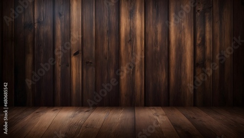 Wooden wall and floor, for space for product placement.  © Jolie