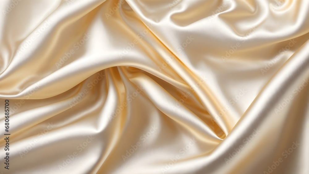 Abstract background of light beige silk satin, with a subtle sheen. Background, texture. Abstract background of light beige silk satin, with a subtle sheen. Background, texture.