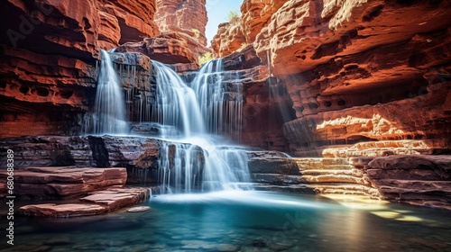 waterfall in karijini national park, western australia photo