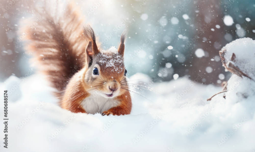 Close up of a Red Squirrel in winter Close up of a Red Squirrel in winter