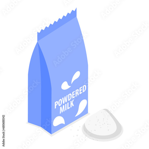 3D Isometric Flat Vector Set of Baby Food Items, Feeding Supplies. Item 5
