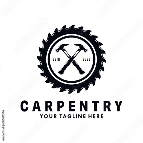 Carpentry logo emblem vintage silhouette
