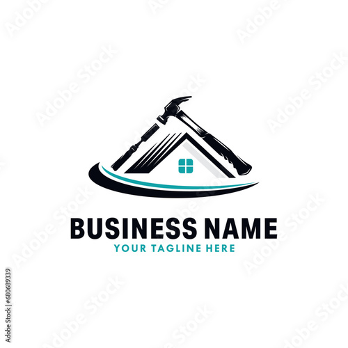 Home building with Carpentry logo design