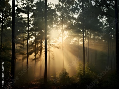 sunrise in the forest