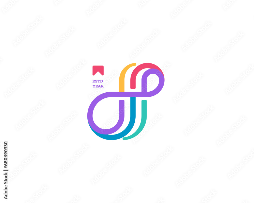 Creative colorful modern line of infinity logo Creative colorful modern line of infinity logo