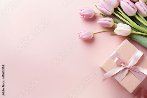 Warm, festive Mother's Day decorations concept with flowers, gifts, and joy. Celebrate with love