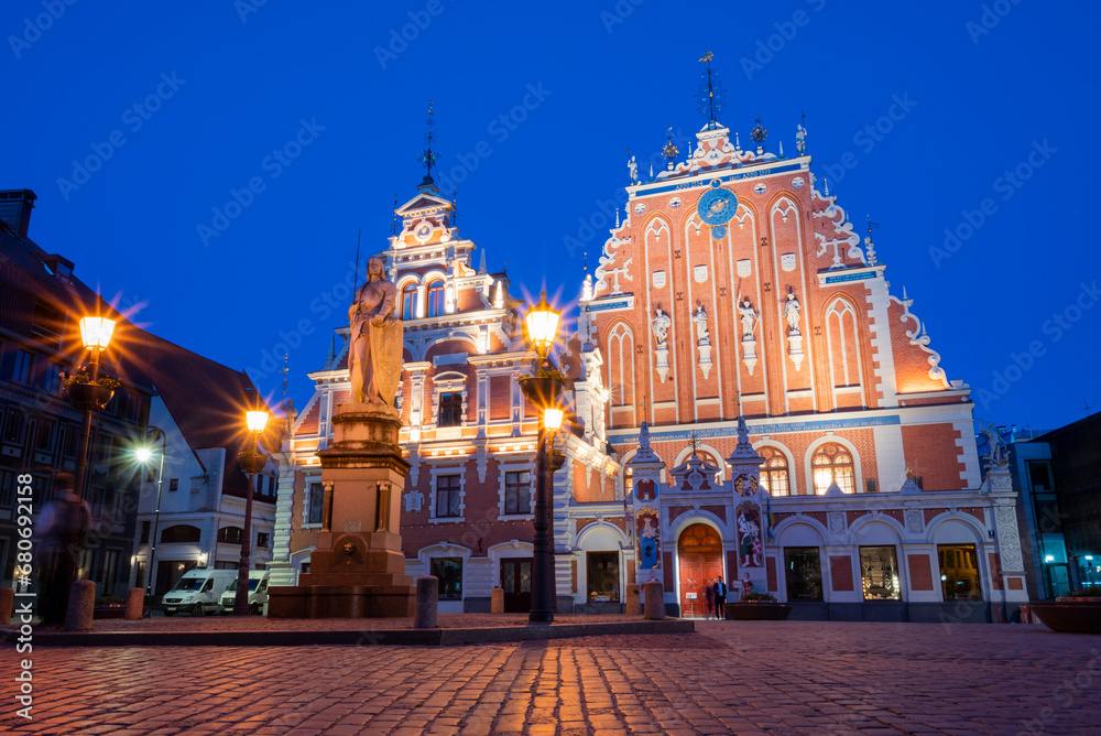 town hall in the city center on the square in Riga Latvia