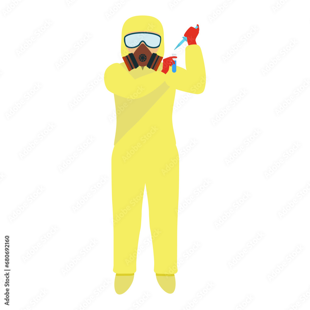 Set of Characters Carrying Out Scientific Researches. Vector Illustration.. Item 8