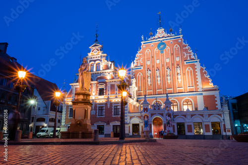 town hall in the city center on the square in Riga Latvia
